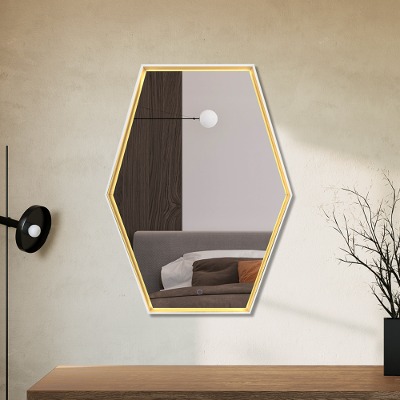 LED 간접 조명 - 비비안 6각 (직) 거울 벽거울